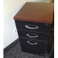 Mahogany 3 Drawer Box-Box-File Pedestal, Locking